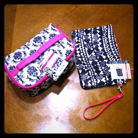 2 Cosmetic bags. Cosmetic case & cosmetic wristlet