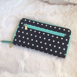 Fossil Polka dot zip wallet