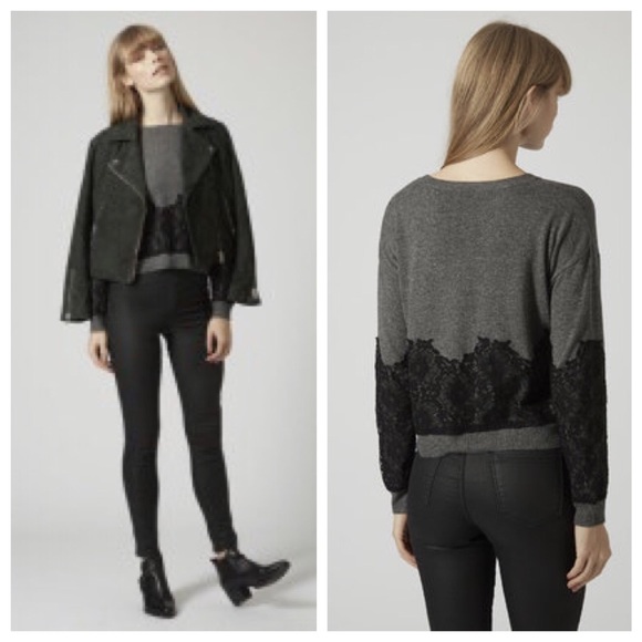 Topshop Sweaters - Topshop lace appliqué sweater