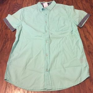 Mint green button shirt