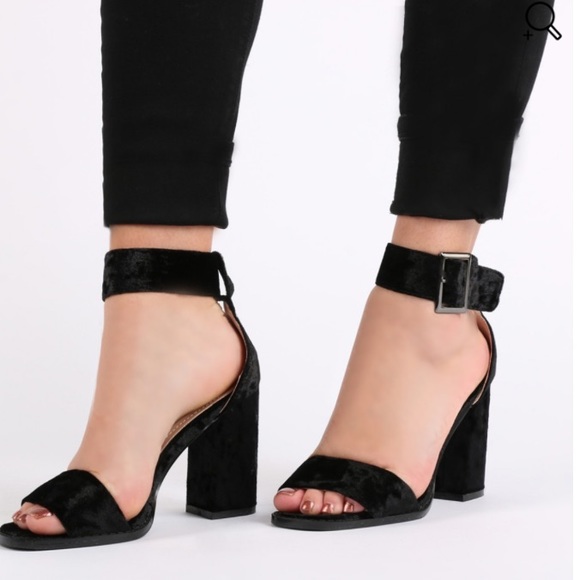 Velvet black heels