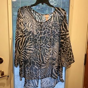 Chicos shear top. Size 3. Animal print.