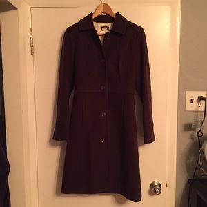 J Crew Chocolate Brown Wool Coat