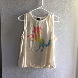 Rainbow unicorn tank top