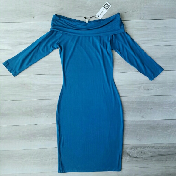 Off-shoulder Jersey Bodycon Dress