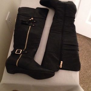 Knee high black boots