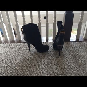 Michael Kors black suede ankle booties