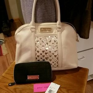 Betsey Johnson Cream and Gold Dome Satchel
