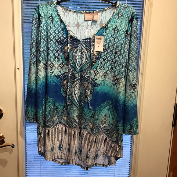 Chico's size 3 long shirt. NEW.