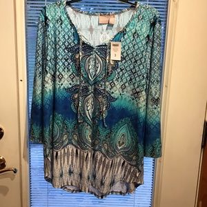 Chico's size 3 long shirt. NEW.