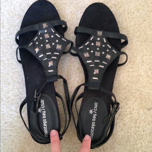 Black studded sandals
