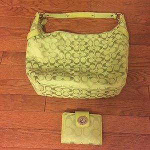 Coach purse and matching wallet