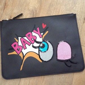 Playnomore shy girl large zip clutch