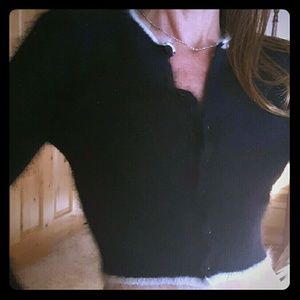 Angora Crop Cardigan Sweater