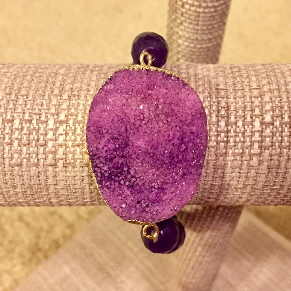 Purple Druzy Bracelet