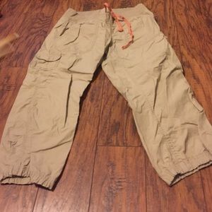 Khaki capris. North Face brand