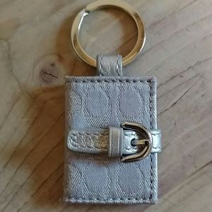 Silver Coach Photo Keychain