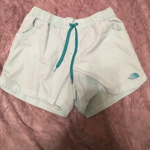 North Face aqua athletic shorts