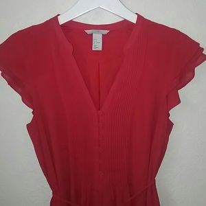 Pure red sleeved dress