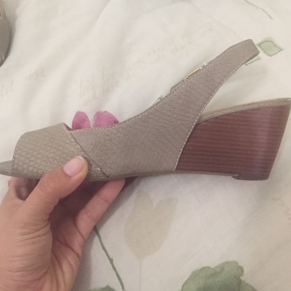 Mini Wedge Peep Toe Slingbacks - Picture 3 of 4