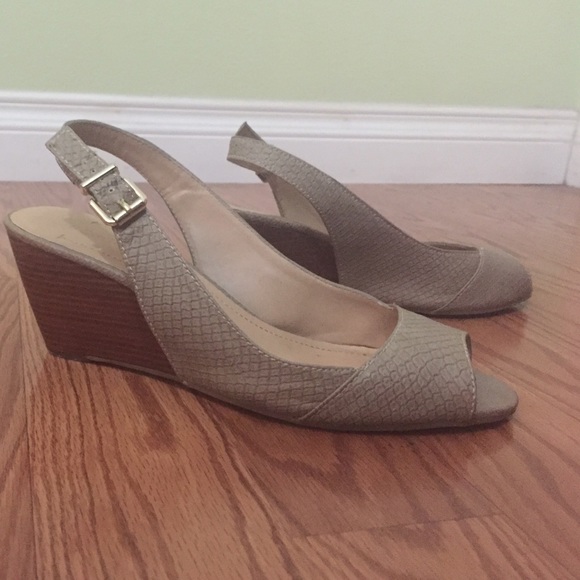 Mini Wedge Peep Toe Slingbacks - Picture 1 of 4