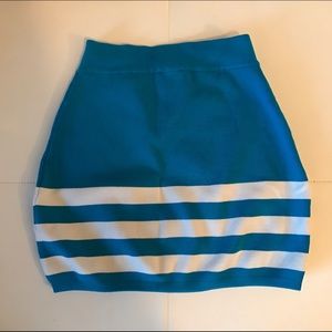 Bebe blue and white pencil skirt