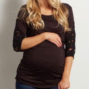 Pink Blush Crochet Sleeve Top