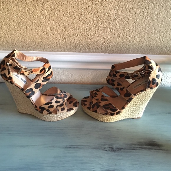 Steve Madden cow print wedges