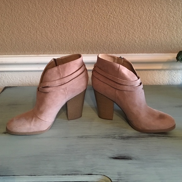 Tan suede booties