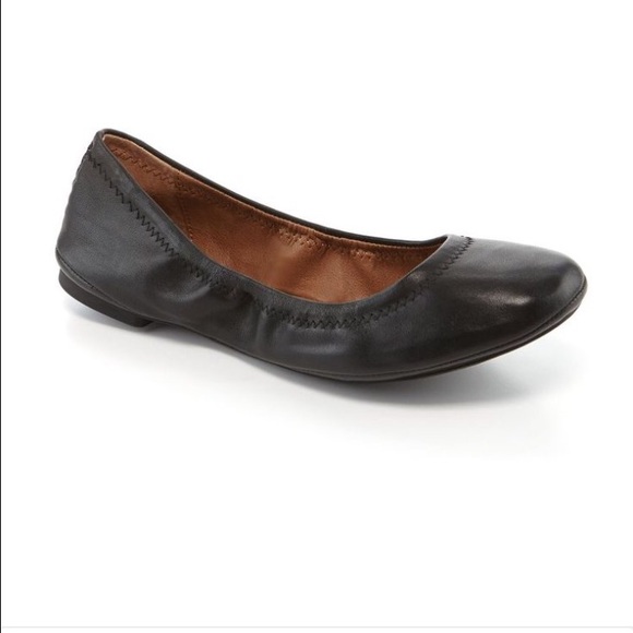 Lucky Brand Black Leather Ballet Flats
