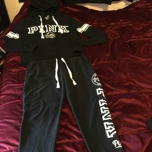 Victoria's Secret pink sweatpants & zip up hoodie