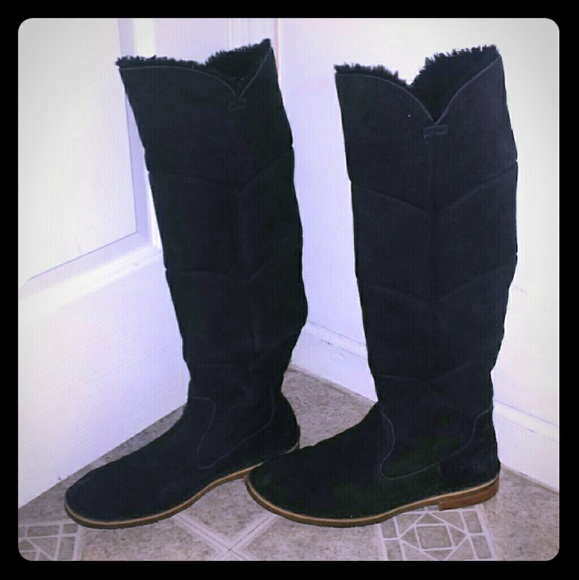 Samantha Black Suede Over the Knee Uggs size 9