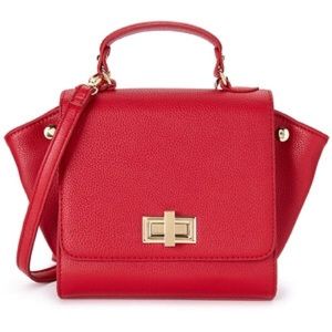 👛 {F21} • red leather envelope satchel