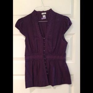 Odille eggplant-colored top from Anthropologie