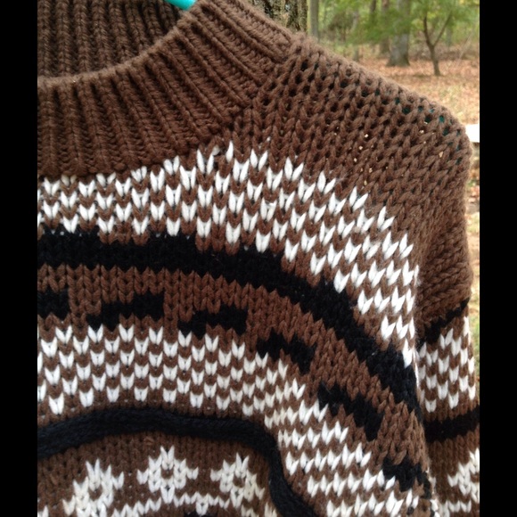 ❌SOLD❌ Vintage 80s/90s hand knit brown sweater - Picture 2 of 5