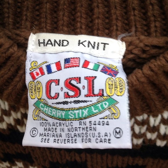 ❌SOLD❌ Vintage 80s/90s hand knit brown sweater - Picture 4 of 5