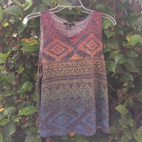 A rainbow knitted sweater tank