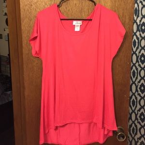 Zig Zag Stripe Coral Meg top