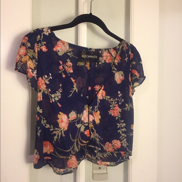 Reformation Floral crop top