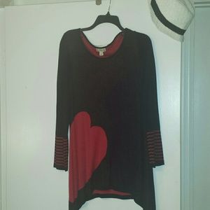 Heart sweater NWOT!