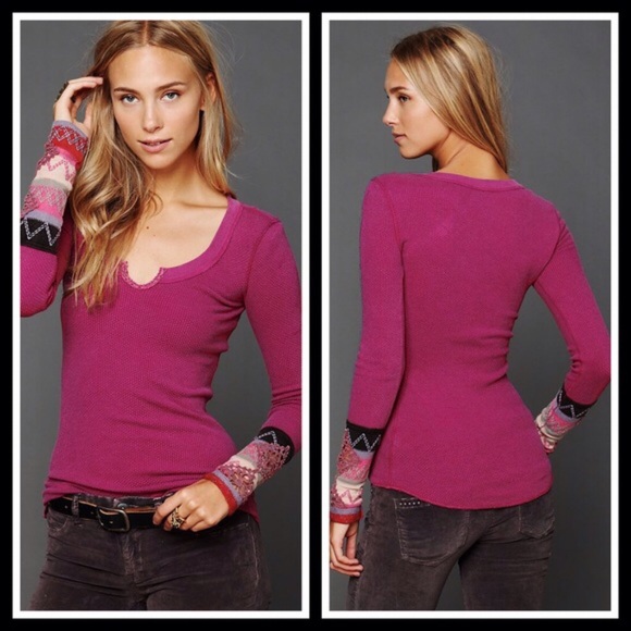 Free People Kombucha Cuffs Thermal Top