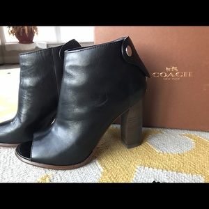 coach peep toe booties