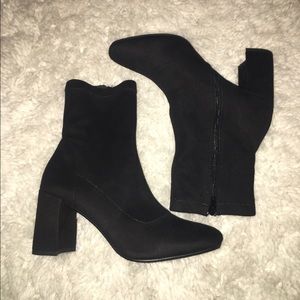 Suede Black Booties