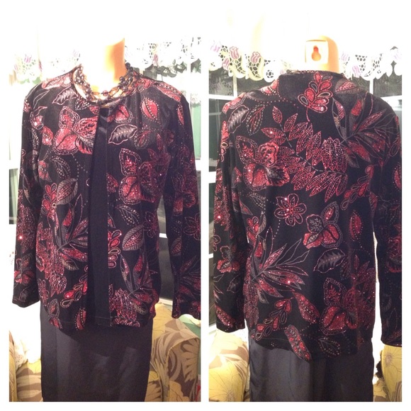 LN Notations Glitter Velvet Top/Jacket
