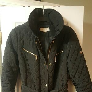 Michael Kors quilted belted coat