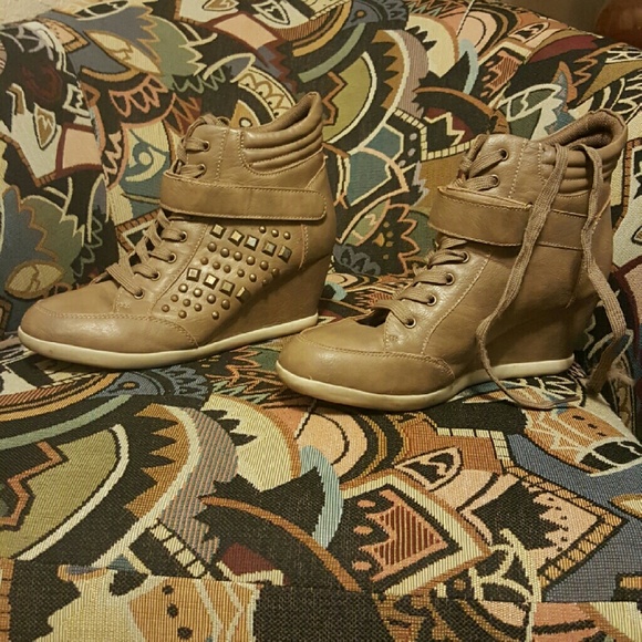 Charlotte Russe Shoes - Tan wedge shoes