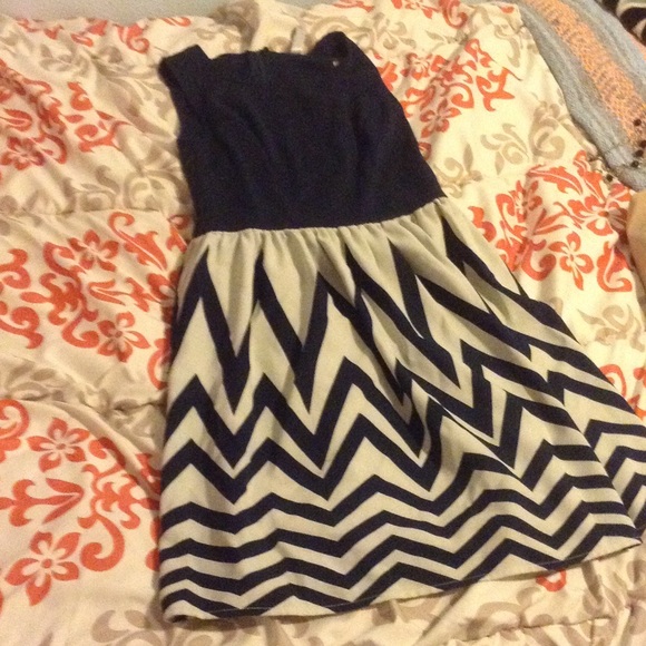 Chevron Navy and White Dress Cyber Monday