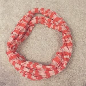 Orange and White infinity scarf