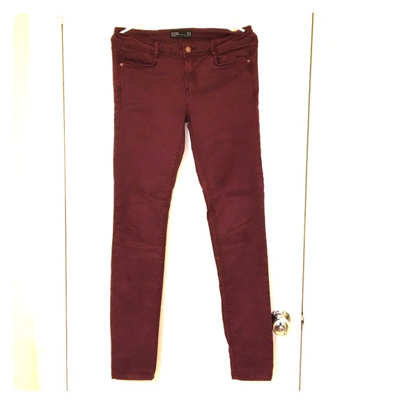 Maroon Zara Skinny Jeans