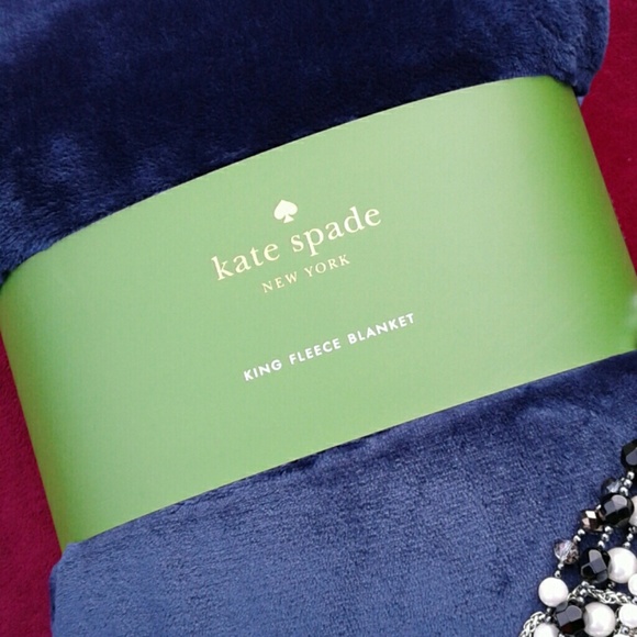 ☇LAST ONE☇NEW Kate Spade King Blanket Blue - Picture 2 of 4